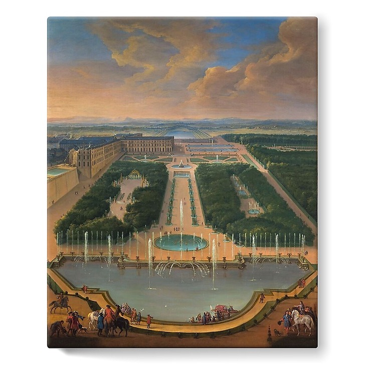 Vue Du Ch Teau De Versailles Depuis Le Bassin Du Dragon Et De Neptune